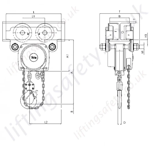 Model Yalelift Itp Atex  500   3000 Kg  Single Fall