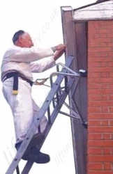 Ladder Safety Belt in Use