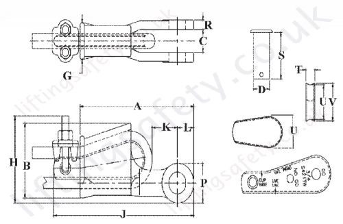 Crosby Us422t Dimensions