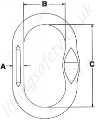 Crosby A1342n Grade 100 Alloy Master Link Dimensions