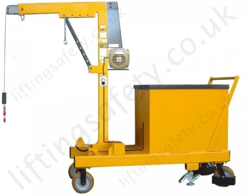 Push Travel Counterbalance Floor Crane with Electric Winch