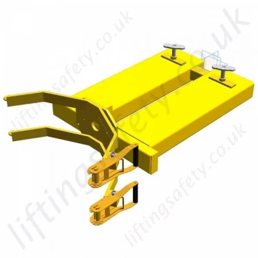 Fork Truck Mounted Drum Handler Attachment for 15 inch Fibre Drums, Ratchet Strap Attachment - 250kg