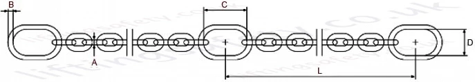 Oval Link Dimensional Drawing