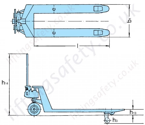 Pfaff Proline Low Profile Folks Pallet Truck dims