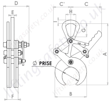 Rt Lifting Clamp Dimenstions