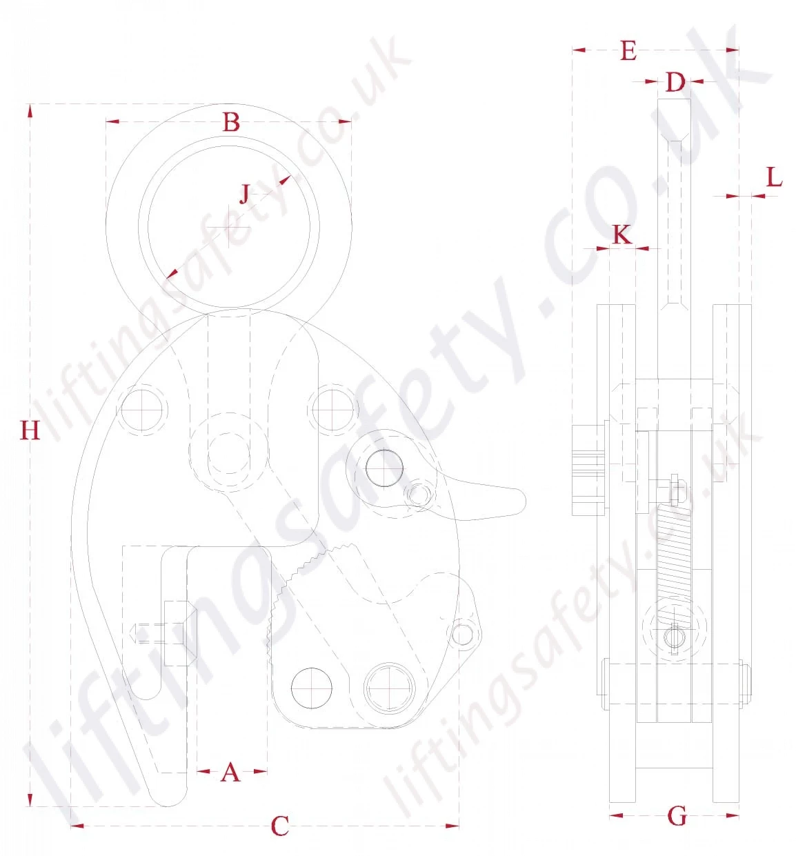 Superclamp Plate Lifting Clamp Dimensions