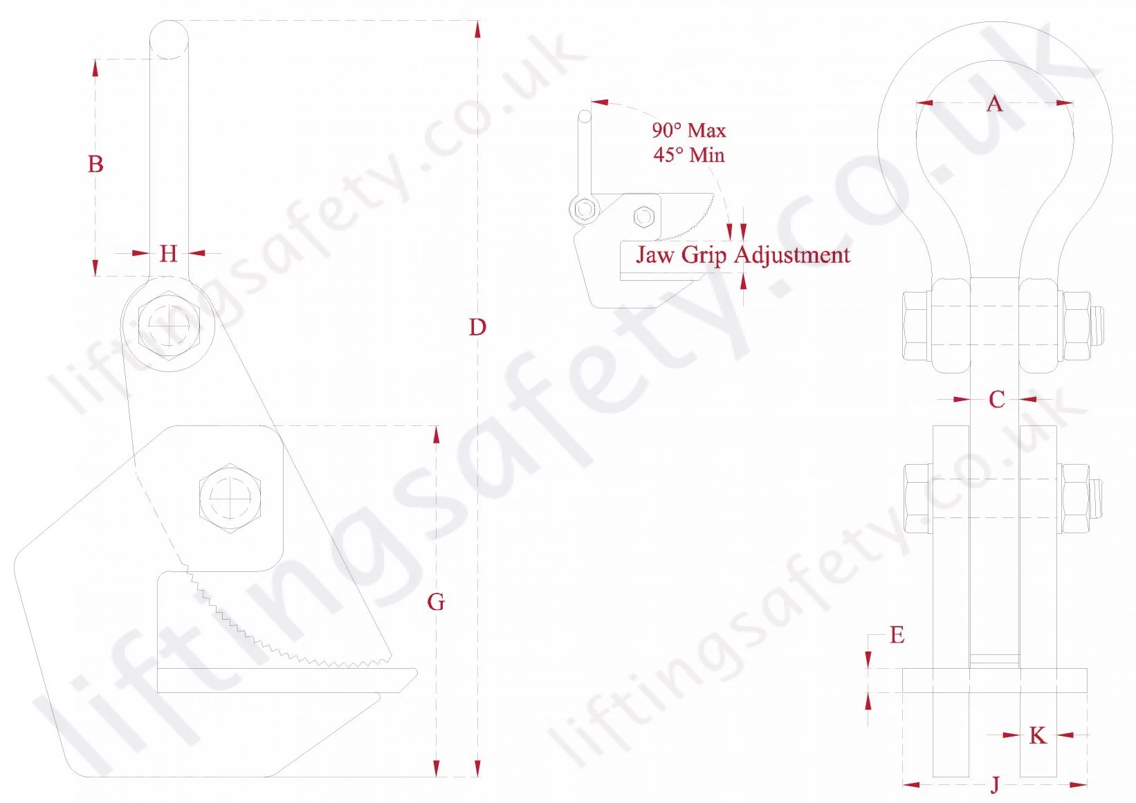 Superclamp Horizontal Plate Clamp Dimensions