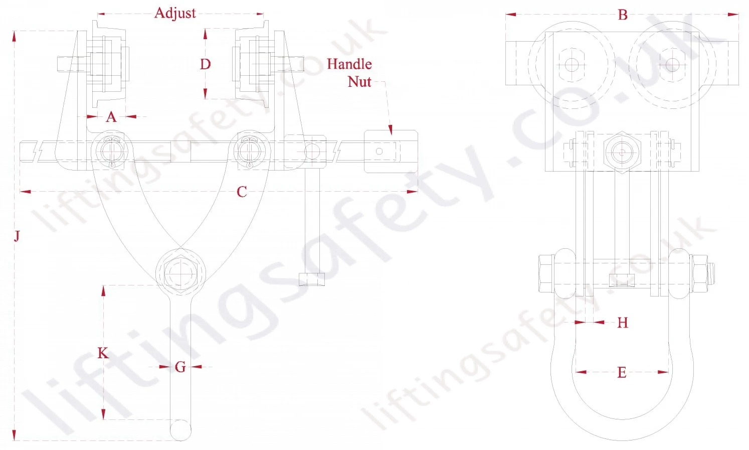 Superclamp Adjustable Lightweight Runway Beam Trolley Dimensions