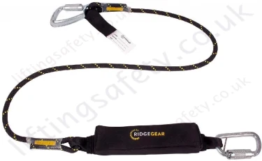 Ridgegear "RGL11" Kernmantle Rope Fall Arrest Lanyard with Shock Absorber. 1.7m