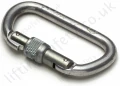 M12 17mm Opening Aluminium Manual Screw Lock Karabiner