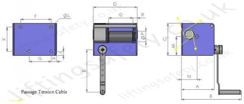 Tractel Carol Winch Dimensional Drawing