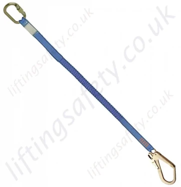 Tractel "LSE"  Elastic Webbing Restraint Lanyard Single Leg Many Karabiner Options - 1.5, 1.75 or 2m 