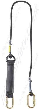 PP "Chunkie" Single Leg Rope Fall Arrest Lanyard with Steel Screwgate Karabiner Both Ends - 1m