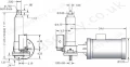 SCW10 Series Right Angle Motor Diagram