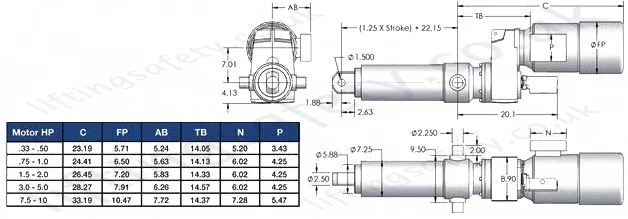 SCN25 Series Off Set Motor Diagram