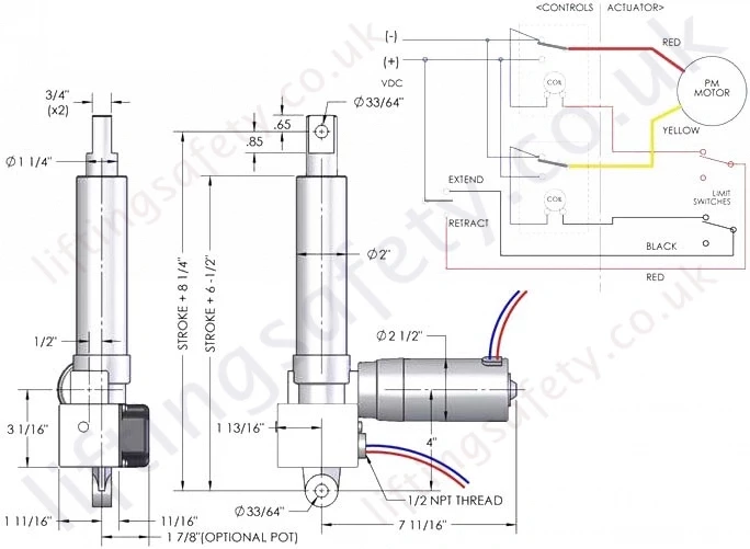 HMPD Series Limit Switch Dimensions