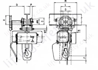 Dmk Electric Hoist Geared Travel Trolley Dimensions