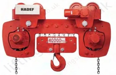 Hadef 28/06 EE Low Headroom Electric Chain Hoist with Electric Beam Trolley