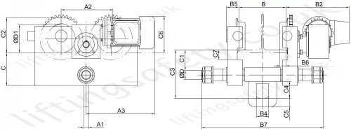 Dimensions for Load Bar 2N