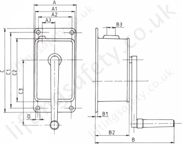 Hadef 200 77 Aluminium Wirerope Winch Dimensions