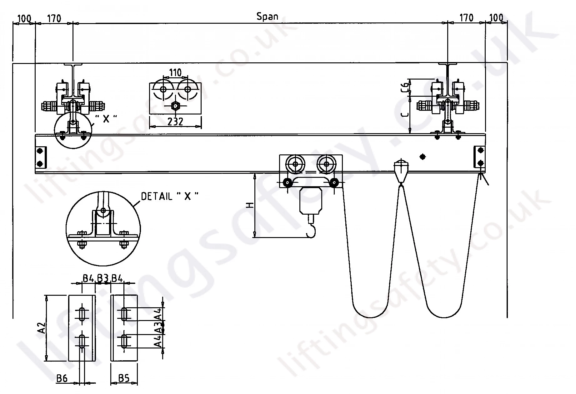 Hadef Ta Single Girder Underslung Crane Dimensions