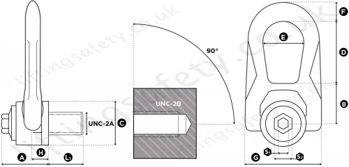 SS.DSR Imperial UNC Dimensional Drawing