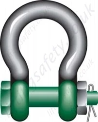 Green Pin G-5163 Polar Bolt Type Bow Shackle, Range from 2 tonne to 85 tonne