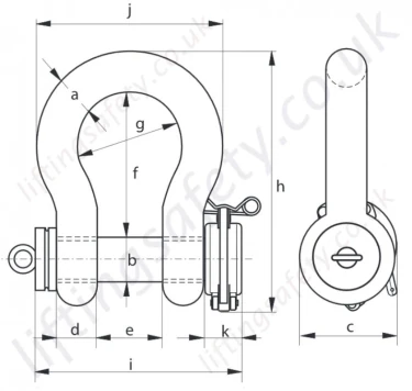 Green Pin Rov Shackle With Locking Clamp Dimensions