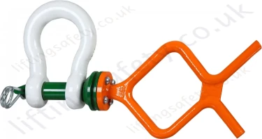 Green Pin P-5361F ROV Shackle with Tapered Pin and Fish Tail Handle, Range from 6.5 tonne to 55 tonne