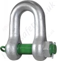 Grade 8, Galvanised, Green Pin Heavy Duty Bolt Type Dee Shackle with Bolt, But and Securing Split Pin