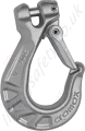 Cromox stainless steel clevis sling hook / latch hook with shot blasted finish.