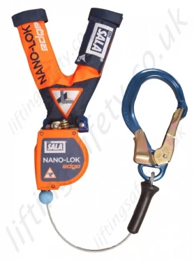 Sala Nano-Lok "Edge" Self Retracting Lifelines, Cable 2.4m with Optional Fittings