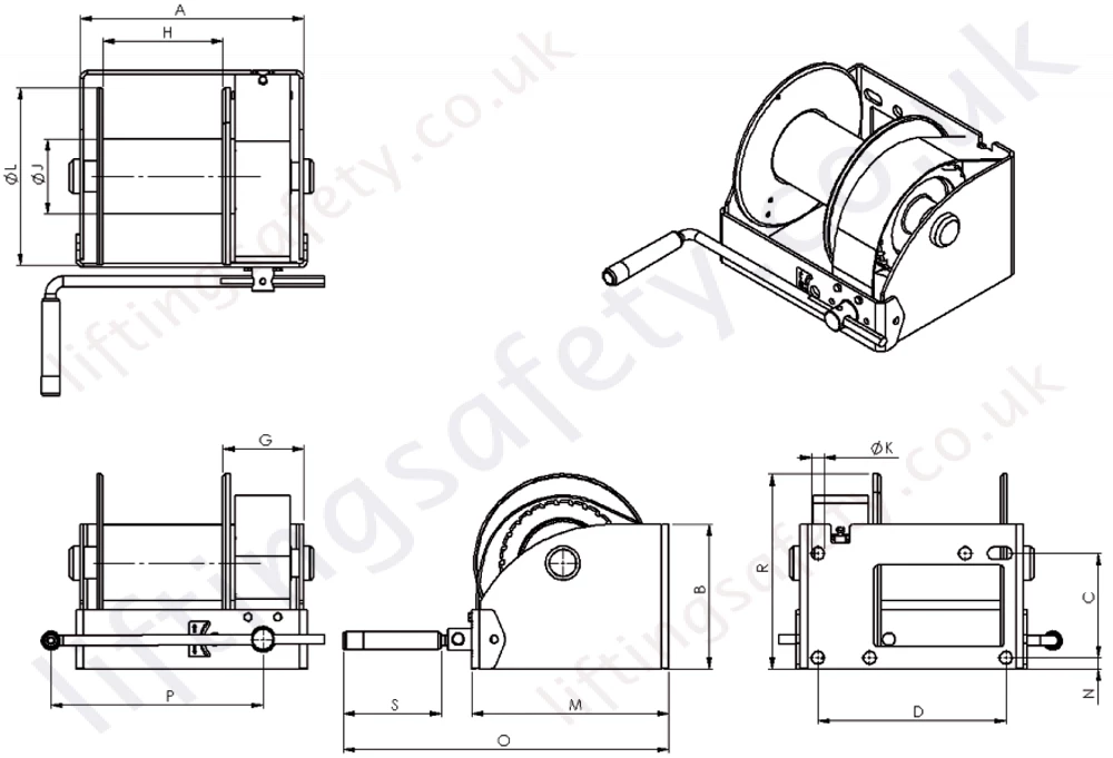 Gebuwin WW Worm Gear Winch