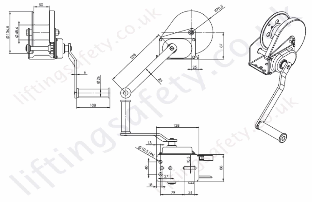 HW200 Spur Gear Winch