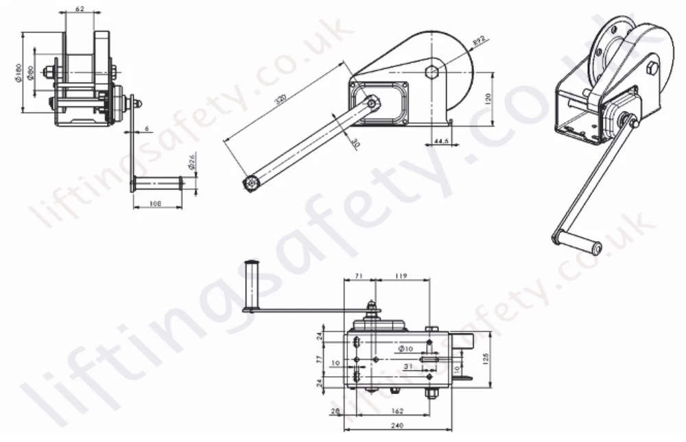 HW800-SS Spur Gear Winch