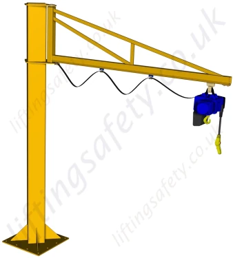 Free Standing 'C' Track Profile, Over-Braced Swing Jib Crane, Range: 80kg to 1000kg