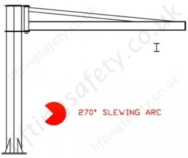 Free Standing 'I' Beam Profile, Over-Braced Swing Jib Crane, Range: 80kg to 1000kg