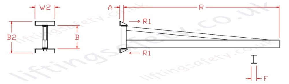 Wall Mount 'i' Beam Profile  Over Braced Swing Jib Crane