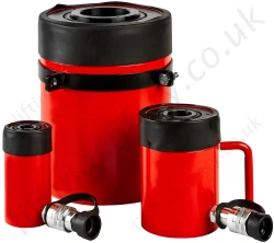 Hi-Force 'HHS' Single Acting Hollow Piston Hydraulic Cylinders, from 11 to 102 tonnes, Stroke Length 25 to 152mm