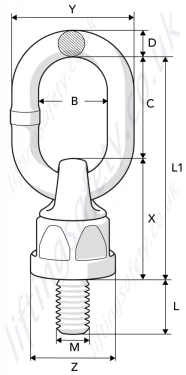 Blp Swivel Lifting Point Dimnsions