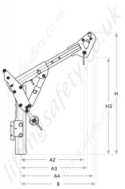 8000107 Sala Short Reach Davit Arm High Capacity