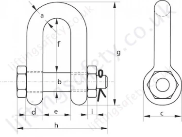 G4553 Green Safety Pin Type Wide Mouth Dee Shackle