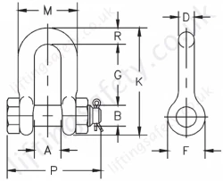 Crosby 2150 Shackle Dimensions