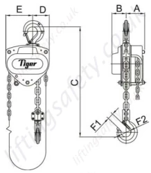 3-0t Single Fall Tiger Ss20 Dimensions