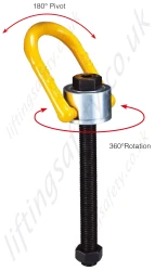 Yoke Type 231 Swivel Hoist Ring Long Thread Pivot And Rotation