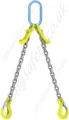 Grade 8/80 2 Leg Chain Sling with Sling Hooks and Clutches