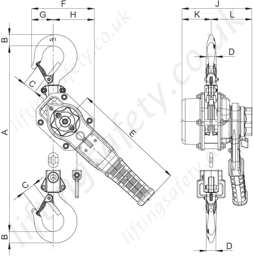 750 3000kg Dimensional Drawing