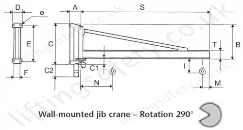 Mbe Power Slew Jib Crane Dimensions